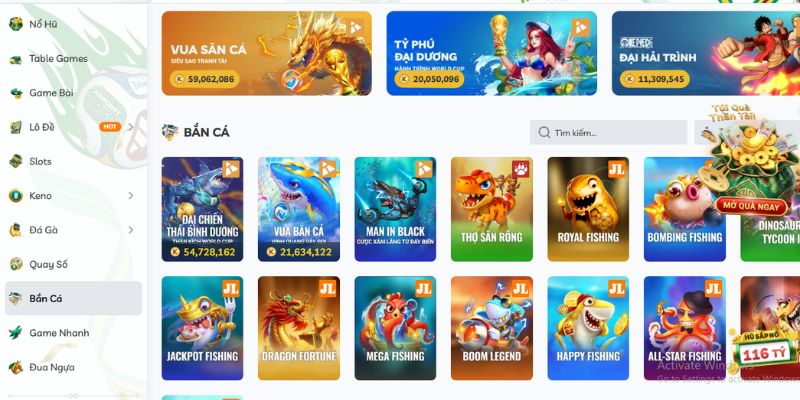 Bắn cá hấp dẫn với hơn 50 game nổi bật
